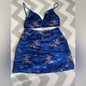 Blue satin set